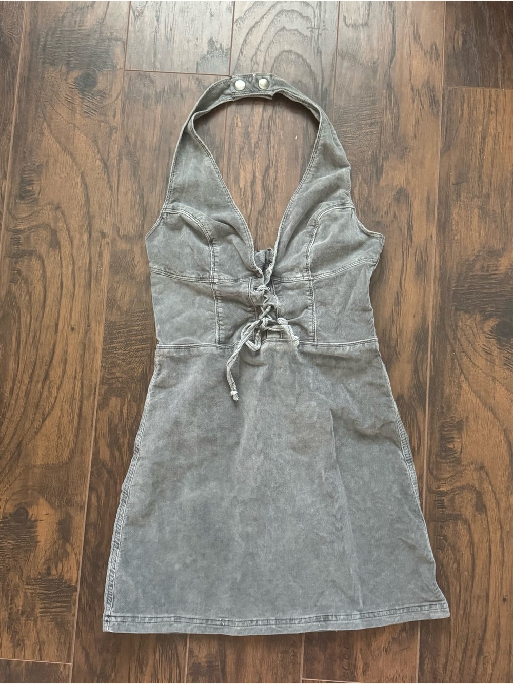 Urban Outfitters UO Alejandra Corduroy Mini Dress Gray Size Small